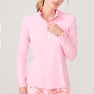 J McLaughlin Candy Pink Jesse Pullover Quarter Zip Jacket Top NEW